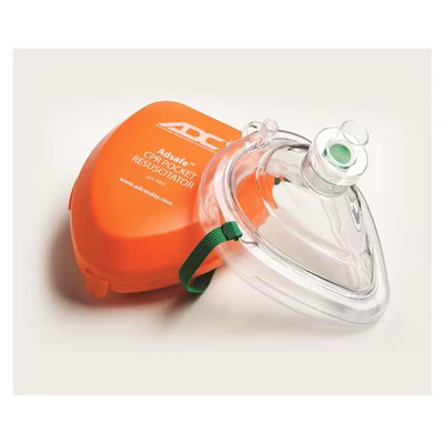 MASK, CPR ADSAFE POCKET  RESUSCITATOR, ORANGE, ADULT