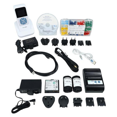 Picture of a hearing screener device and accessories