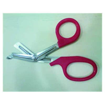 SHEARS, TRAUMA UTILITY, STAINLESS STEEL, RED, 7-1/2"