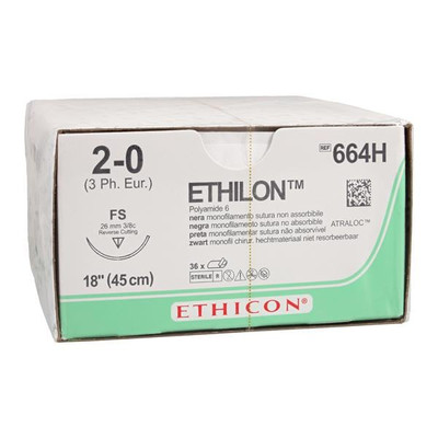 SUTURE, ETHILON, 2-0, 18 IN