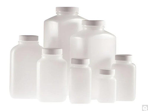 BOTTLE, NATURAL HDPE, WIDE MOUTH, OBLONG W/ 53-00 NECK FINISH, 33OZ (1000ML), 105/CS