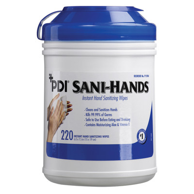 PICTURE OF A CANNISTER OF HAND SANITIZING WIPES BY PDI
