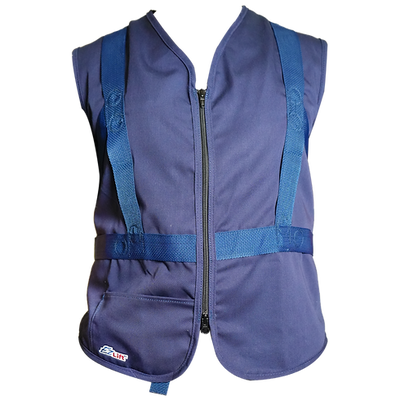 PICTURE OF A PATIENT HANDLING LIFT ASSIST VEST IN BLUE