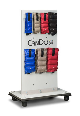 WEIGHT RAC CANDO MOBILE WITH CUFF WEIGHTS AND DUMBBELL GRAY INCLUDES 20 DUMBBELS AND 16 CUFF WEIGHTS