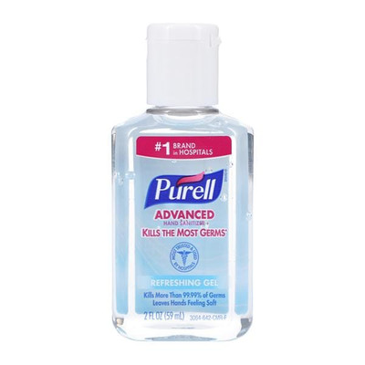 SANITIZER HAND PURELL 2OZ ALOCOHOL GEL FLIP CAP 24 CS