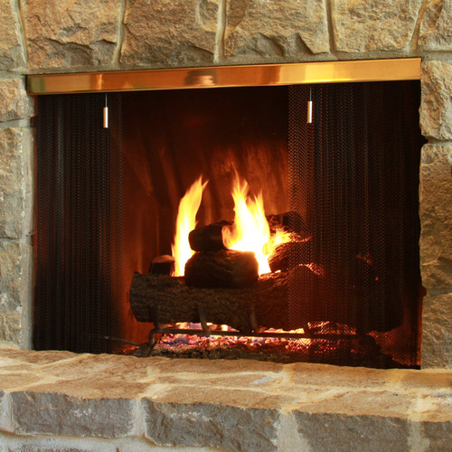 Aomedeelf Fireplace Screen, 43x33 inch Metal Mesh Fireplace Cover
