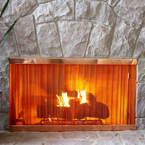 Barstock Fireplace Screen System with Bottom Bar - Cascade Home Decor