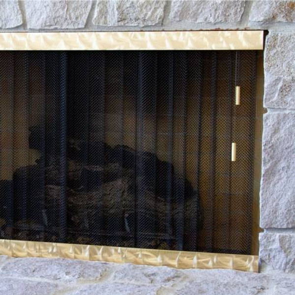 Custom Fabricated Mesh Curtain Fireplace Screen