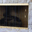 Swirl Solid Brass 3/16″ thick x 2″ tall bar stock,  standard 1/4″ – 19-gauge Satin Black painted fire screen with Pull Chain mesh operation Swirl Solid Brass 3/16″ thick x 2″ tall bar stock,  standard 1/4″ – 19-gauge Satin Black painted fire screen with Pull Chain mesh operation