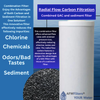 20-inch 2 Stage Big Blue Whole House Filter with Bone Char Carbon and Radial Flow Carbon Filters - Reduces or Removes Fluoride, Radioactive Particles, and Toxic Metals