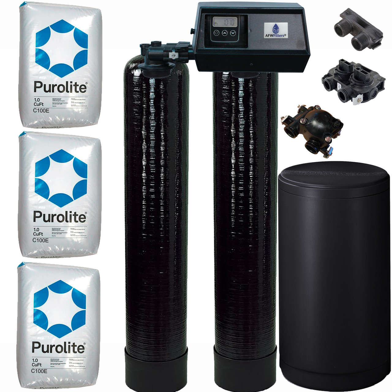 Fleck 9100SXT Water Softener: Dual Tank, Whole Home System