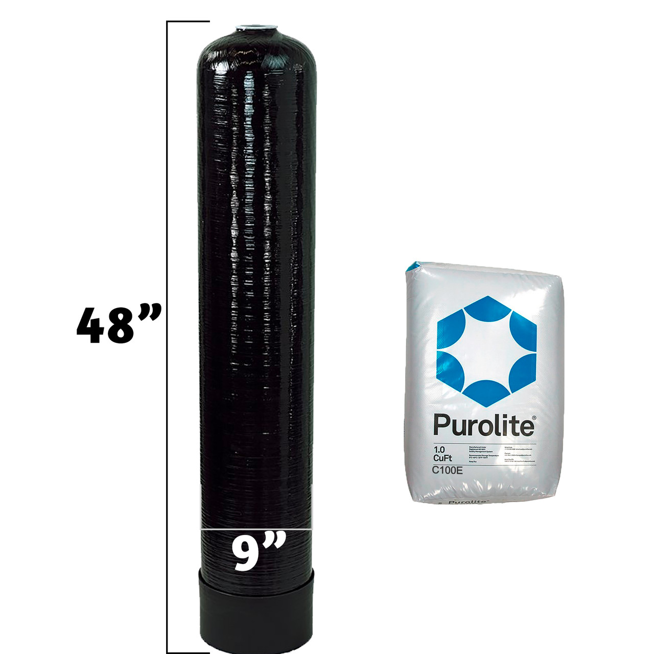 Pentair Prem. 9x48 Purolite Softener Rpl.1 Cu Ft Hi-Capacity