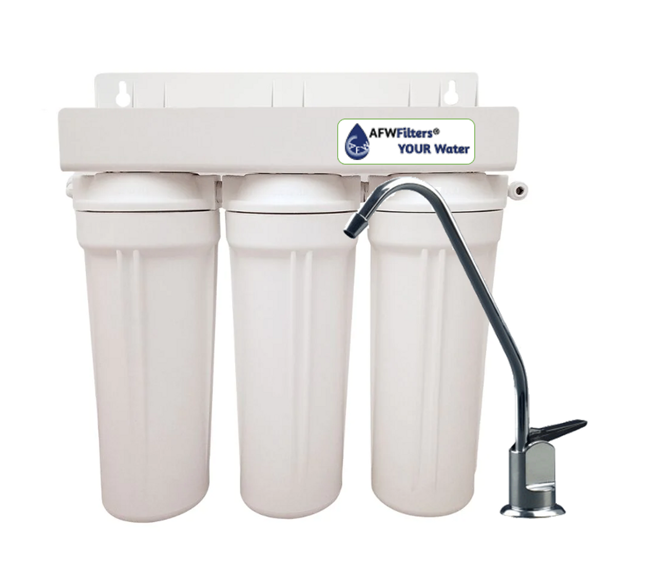 3 Stage HMA Heavy Metal Removal 10 Drinking Water Filter System with 1/4  fittings & Faucet Tap by Finerfilters