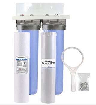 20-Inch 2 Stage Whole House Water Filter | Catalytic Carbon & KDF85 Technology | For Iron, Hydrogen Sulfide Rotten Egg Smell, General Filtration and More!