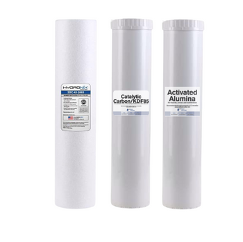 20-inch High Flow 3 Stage Filter Kit with CatCarb/KDF 85, Activated Alumina, and Sediment Filters 20-inch High Flow 3 Stage Filter Kit with CatCarb/KDF 85, Activated Alumina, and Sediment Filters