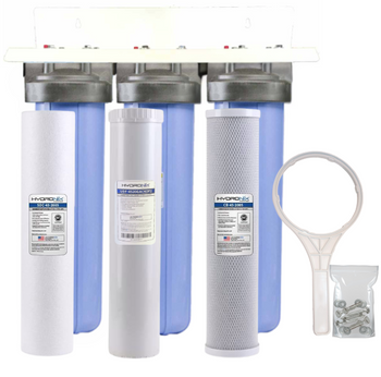 20-inch 3 Stage Big Blue Whole House Filter w/ KDF55 for Chlorine & Heavy Metals