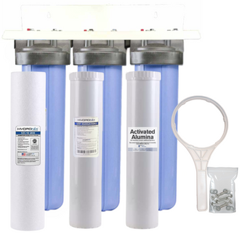 20-inch 3 Stage High Flow Whole House Filter for Fluoride, Arsenic, Iron, & Heavy Metal Removal