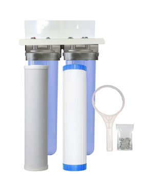 20-inch 2 Stage Phosphate & Radial Flow Carbon Filter for Scale Prevention & Sediment, Chemical, Taste, and Odor Removal