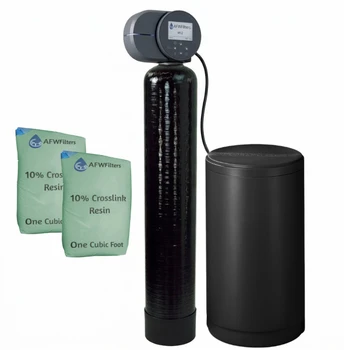 Upgraded 2 cubic Foot (64k) Fleck 2510AiQ (formerly 2510SXT) On Demand Whole Home Water Softener with 10% Crosslink Resin, Pentair tank
