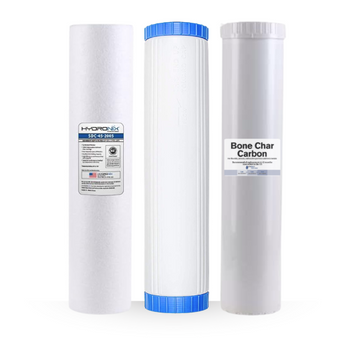 3 Stage Big Blue Filter Kit 4.5" x 20" Sediment, pH, and Bone Char