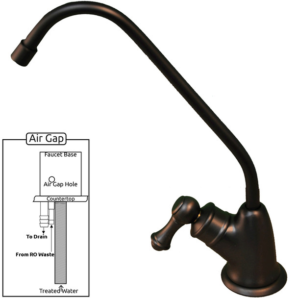 PURETECK Euro Style Airgap Long Reach RO Faucet - Oil Rubbed Bronze