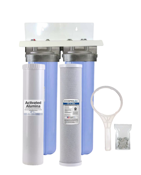 20-inch 2 Stage Whole House Filter with Carbon & Fluoride Removal Filters