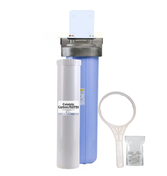 20-inch Single Canister Catalytic Carbon/KDF-85 Iron & Sulfur Whole House Filter