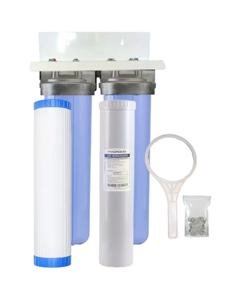 20-inch 2 Stage Whole House Filter for Heavy Metals, Iron, Acid & pH Neutralization, and Chemical, Taste, and Odor Removal