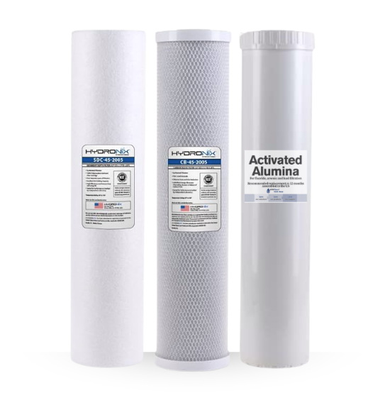 20-inch Big Blue 3 Stage Filter Kit with Sediment, Activated Alumina, and Carbon Block Filter