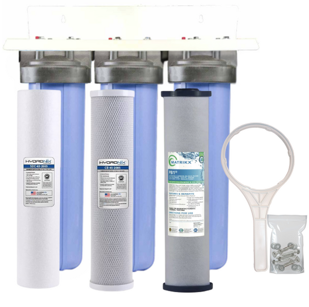 20-inch 3 Stage Sediment-Carbon-Matrikx Pb1 Big Blue Whole House Filter
