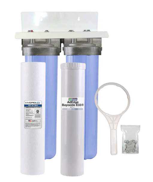 20-inch Two Canister Sediment and AdEdge Bayoxide® E33 Arsenic Filter