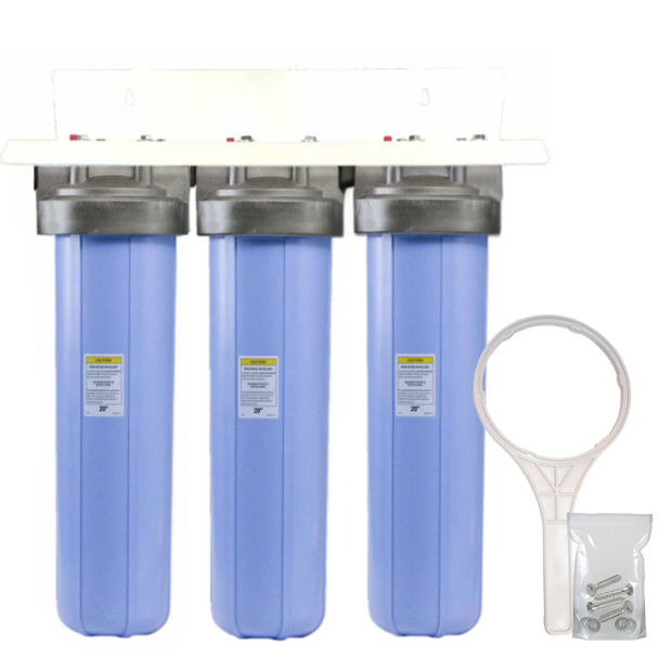 20-inch Three Canister Big Blue CUSTOM Filter System 20-inch Three Canister Big Blue CUSTOM Filter System