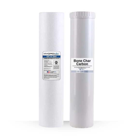 20-inch Big Blue 2 Stage Filter Kit with Sediment and Bone Char