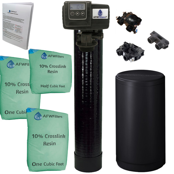 Upgraded 2.5 cubic Foot (80k) On Demand Whole Home Water Softener with 10% Crosslink Resin, Pentair tank