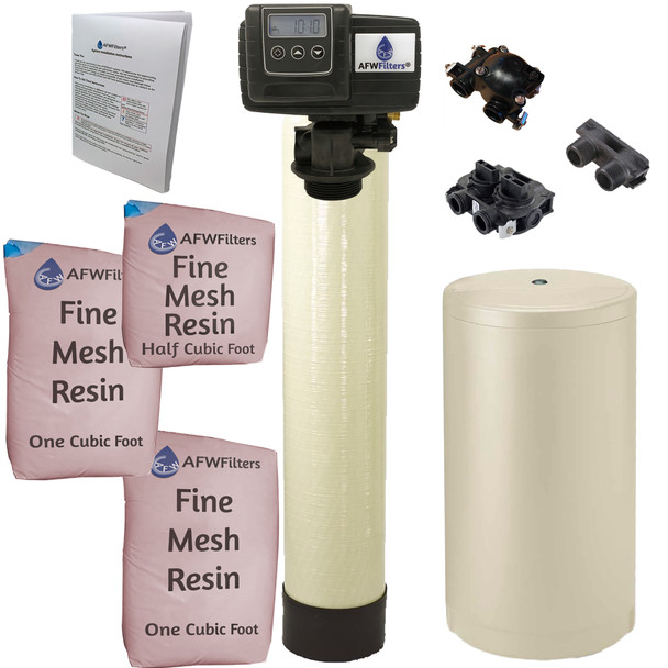 AFWFilters IRONPRO2 Pro 2 Combination Water Softener Iron Filter Fleck 5600SXT Digital metered Valve for Whole House (80,000 Grains, Almond)