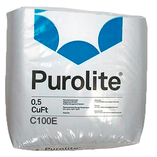 Purolite C100E C-100E Cationic Resin Replacement for Water Softener 0.5 CuFt Bag Media