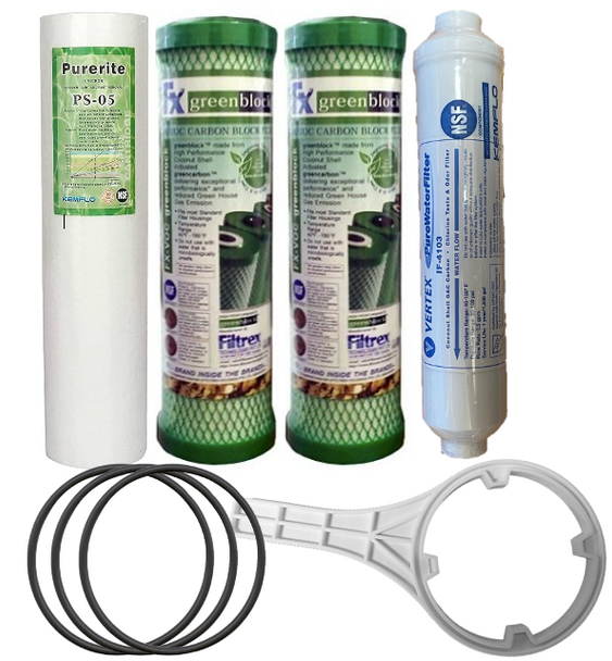 Replacement filter kit for Green Machine RO and GRO 5 stage RO