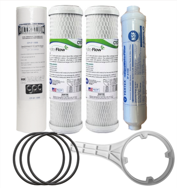 Replacement Filter Kit for Vertex 5 Stage Pure Water Machine Platinum Certified Systems, FK-101