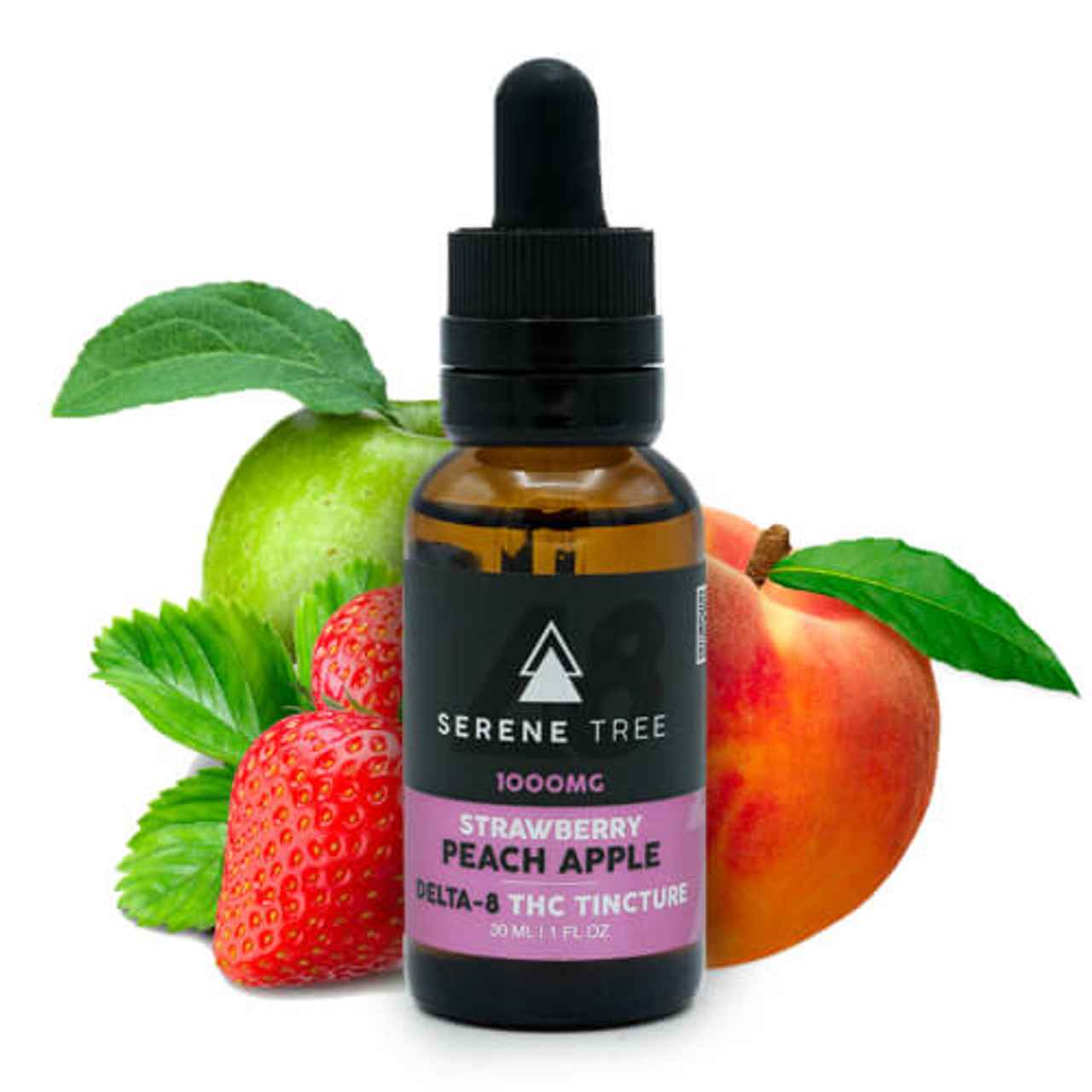 Serene Tree Delta-8 THC | 1000MG THC Tincture | Strawberry Peach Apple