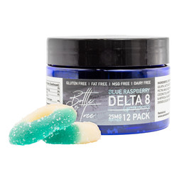 Bottle & Tree Delta 8 Gummies - Blue Raspberry flavor Image - Bottle & Tree Delta 8 Gummies - Blue Raspberry flavor