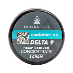 Serene Tree Delta 9 THC Wax Dab Concentrate - Godfather OG strain Image - Serene Tree Delta 9 THC Wax Dab Concentrate - Godfather OG strain