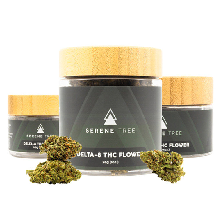 Product Image: Serene Tree Delta 8 Flower 28 grams THC flower 1oz