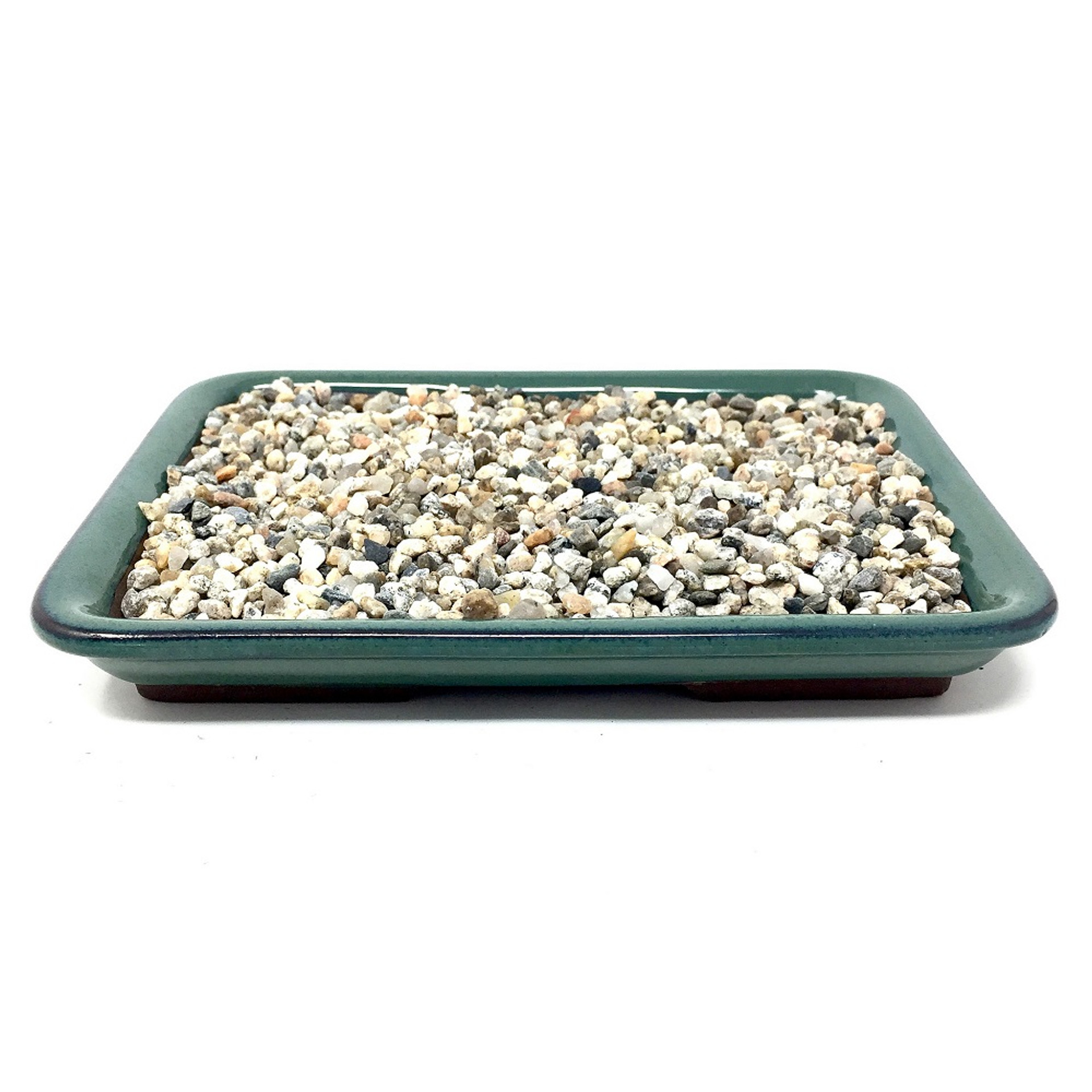 5 1/2" Rectangular Ceramic Humidity Tray and River Rocks New England