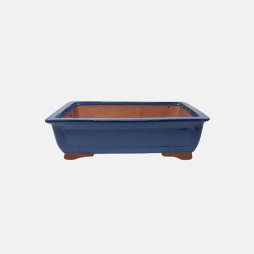 16" Glazed Rectangle Ceramic Pot in Blue (YX1416)