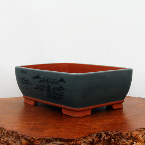 18 Etched Yixing Bonsai Pot (No. 2170)