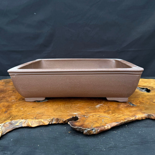 13.75" Rectangle Yixing Bonsai Pot – Clean Lines & Deep Clay Tones (NEBG. 1054)