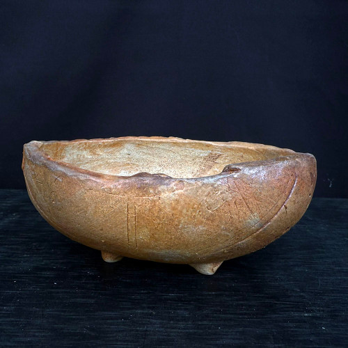 6-Inch Bruce Lenore Handmade Wood Fired Ceramic Bonsai Pot (No. 107)