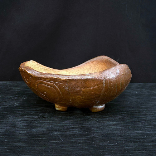 5-Inch Bruce Lenore Handmade Wood Fired Ceramic Bonsai Pot (No. 115)