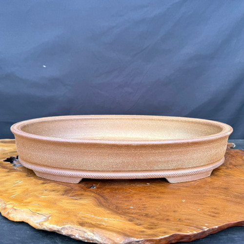 17.5" Oval Sand Gradient Handmade Jack Hoover Bonsai with Knurled Base - No. 669