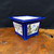 6 ½" Square Hand-Painted Blue Glazed Bonsai Pot – Scenic & Script Panels (NEBG. 1074)